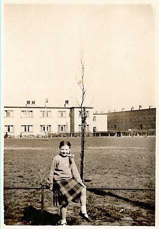 Mary Frances Merlin (Monteith) at Bingham Place, aged about 9 in 1955