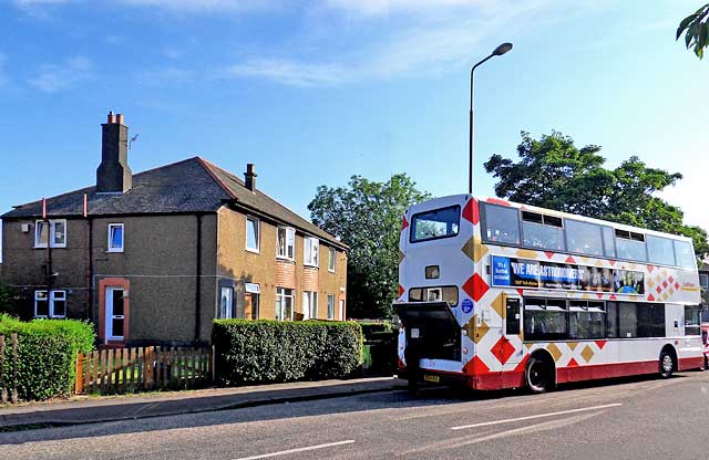Boswall Parkway  -  Houses and a broken bus