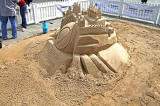 Sandcastle built in Castle Street, Edinburgh to mark the launch of Spanair's new route between Edinburgh and Barcelona - May 2010