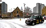 Looking west towards Chapel Street and Edinburgh University Buildings  -  Snow, December 2009