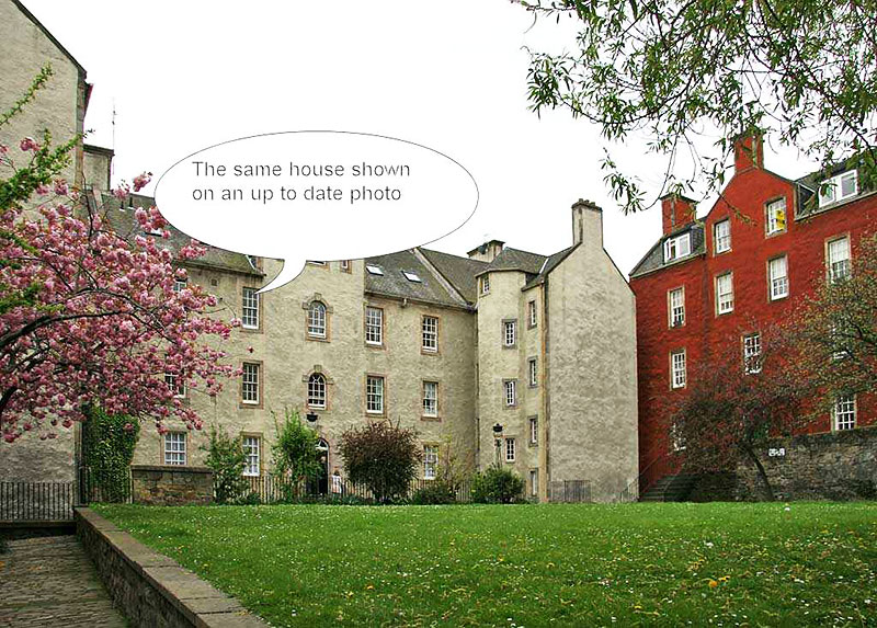 Recent photo showing the location of Bob Lawson's Grandparents' House at Chessel'd Court, Canongate, Edinburgh