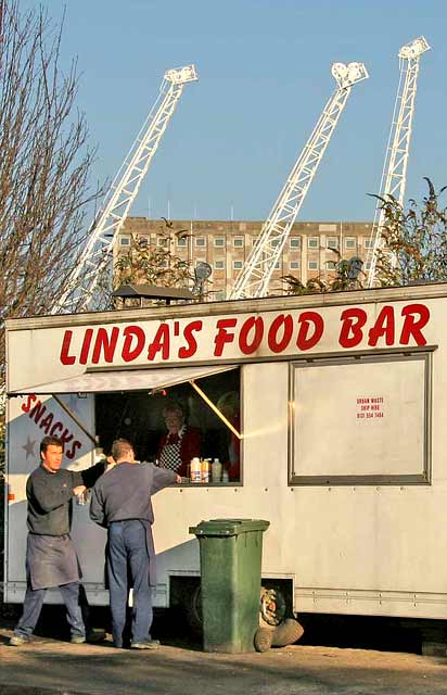 A snack van Constitution Street close to the entrance to Leith Docks at the Casino  -  November 2005