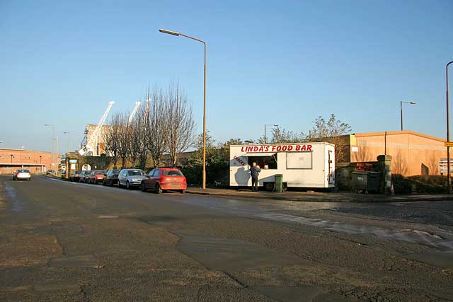 A snack van Constitution Street close to the entrance to Leith Docks at the Casino  -  November 2005