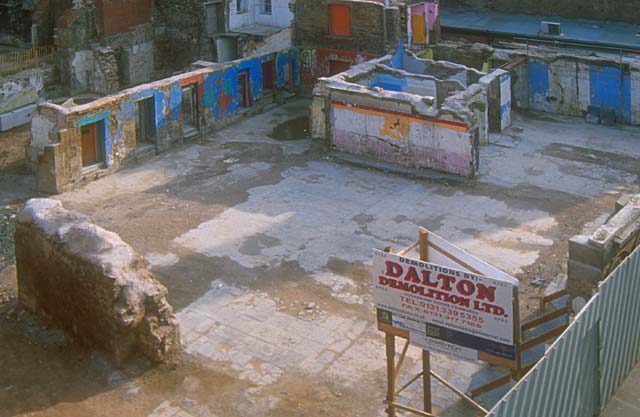 Cowgate  -  Scene of the Old Town Fire  -  six months later  -   June 2003  -  zoom-in