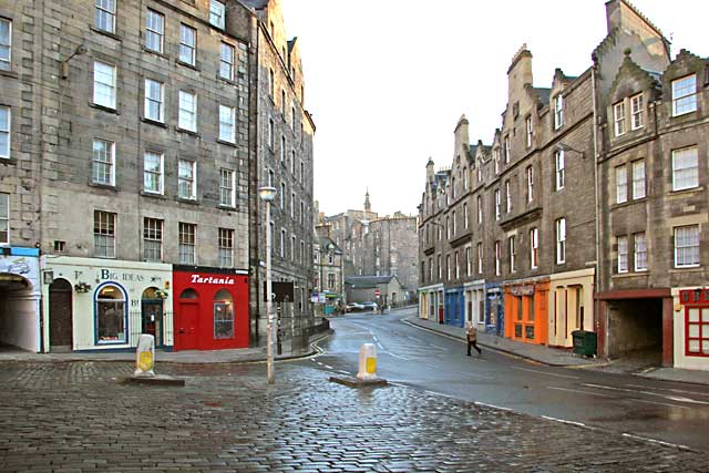 Looking to the west down the Cowgate from the foot of West Bow in the Grassmarket