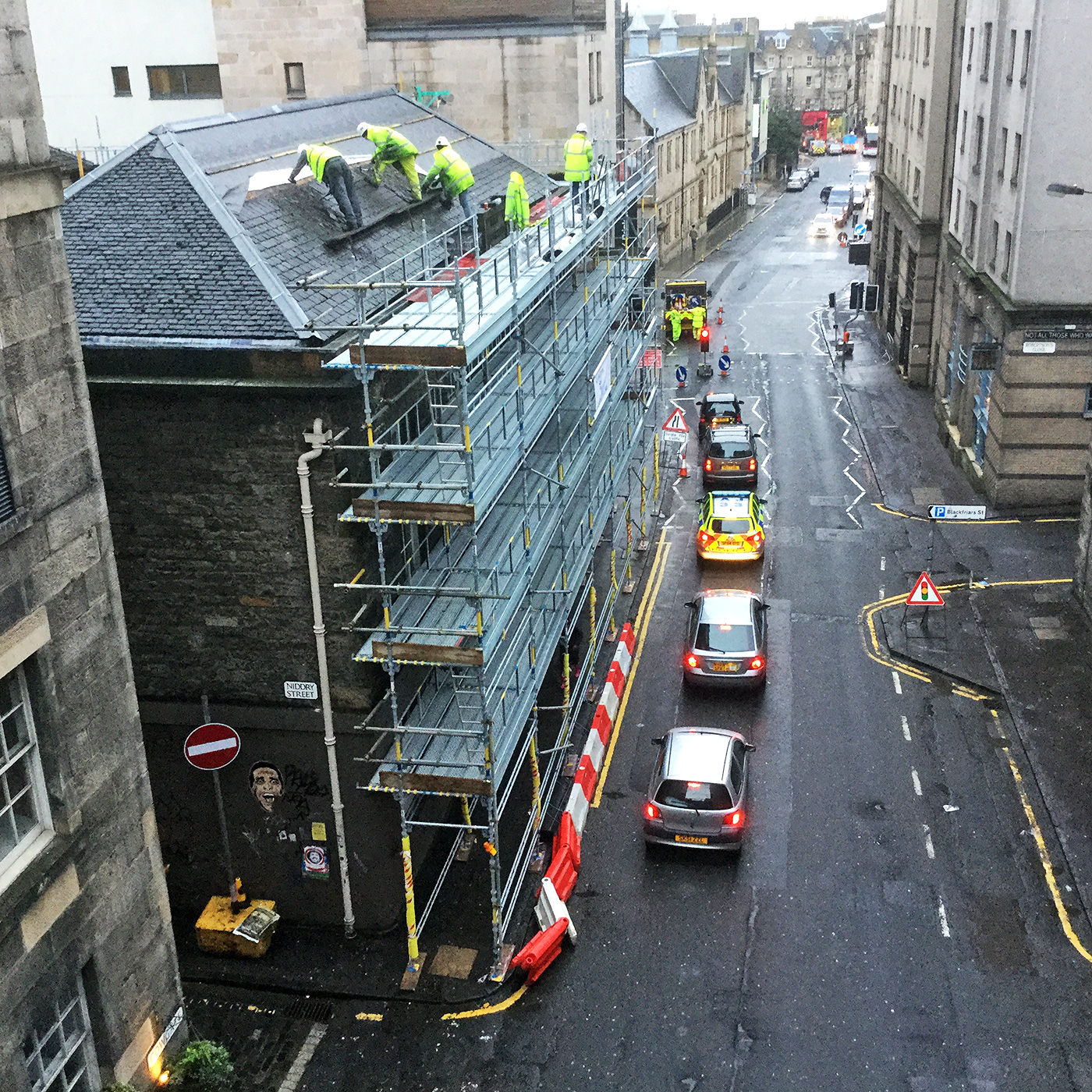 Cowgate  -  Looking east down the Cowgate from South Bridge to Holyrood Road, 2016