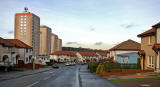 Looking north down Craigour Avenue, including some prefab housing