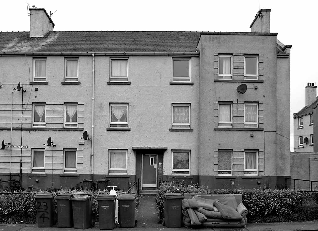 Crewe Road Gardens  -  waiting for the rubbish collection