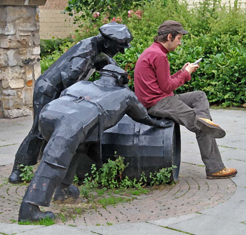 Sculpture 'Beer Movers' on Dalry Road, at the junction with Easter Dalry Road 