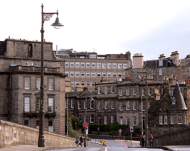 Lamp Posts and bus on Dean Bridge  -  April 2010