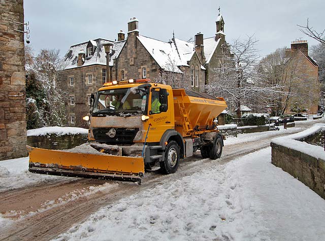 Snow Plough at Dean Village - November 29, 2010