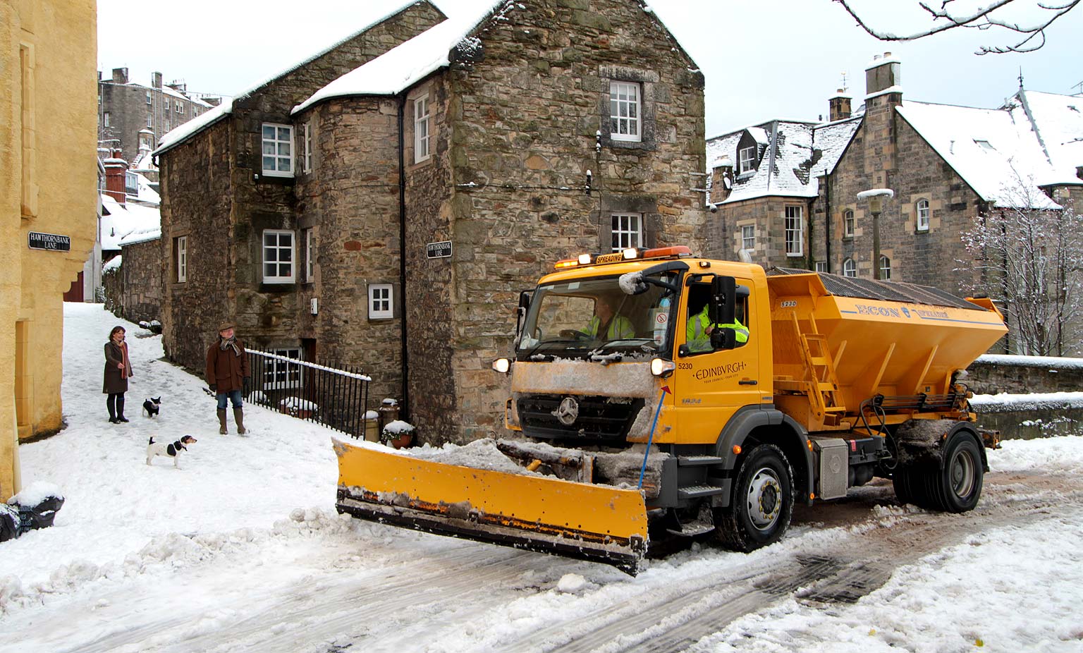 Snow Plough at Dean Village  -  November 29, 2010