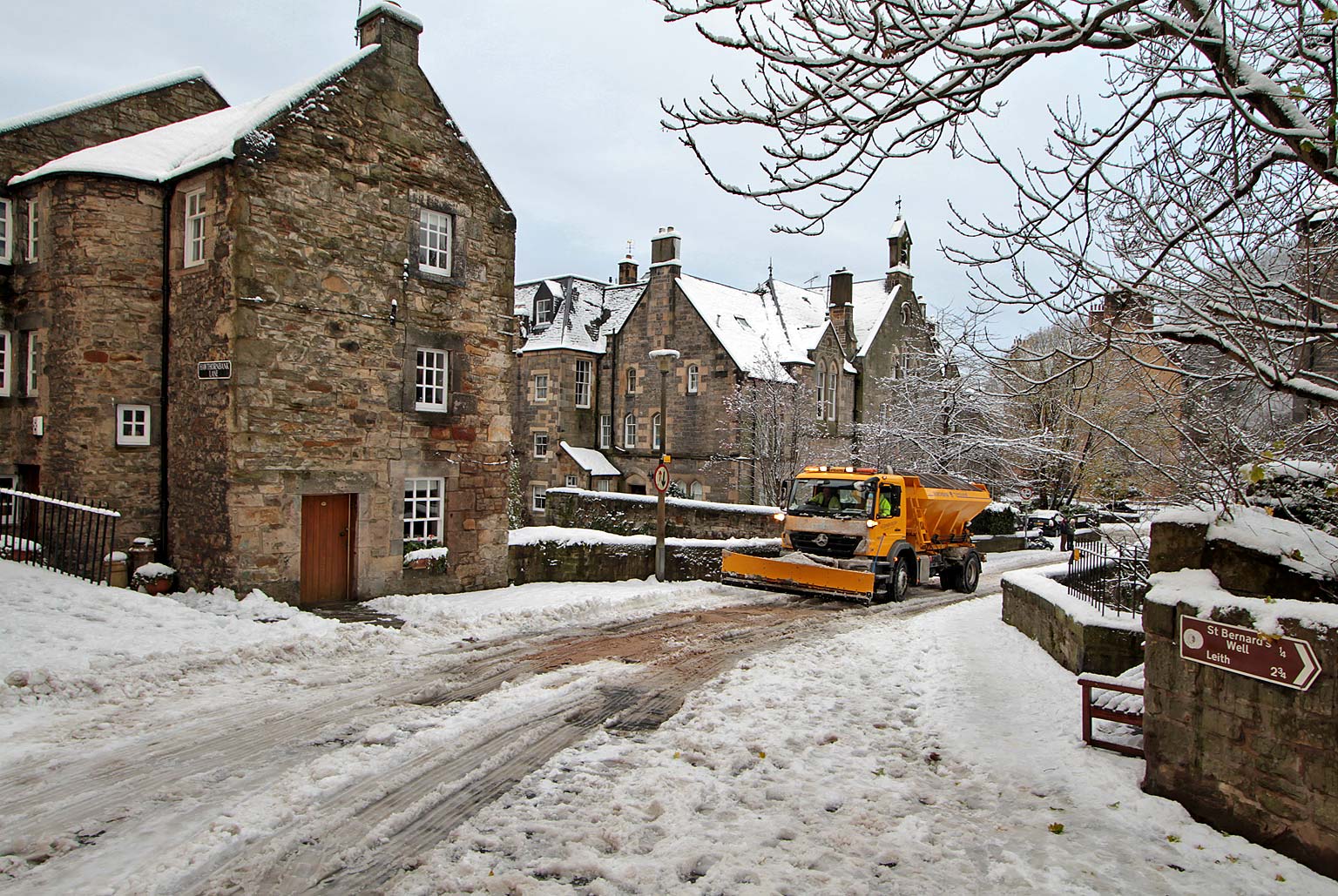 Snow Plough at Dean Village  -  November 29, 2010