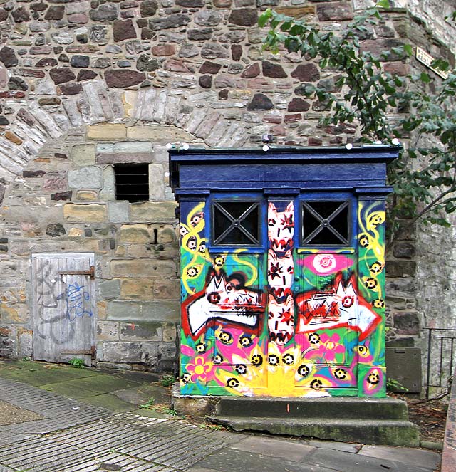 Police Box beneath the Floddon Wall at the corner of Drummond Street and Pleasance