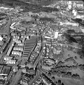 Looking down on Leith  -  Duke Street in the centre of the picture  -  Photo taken when?