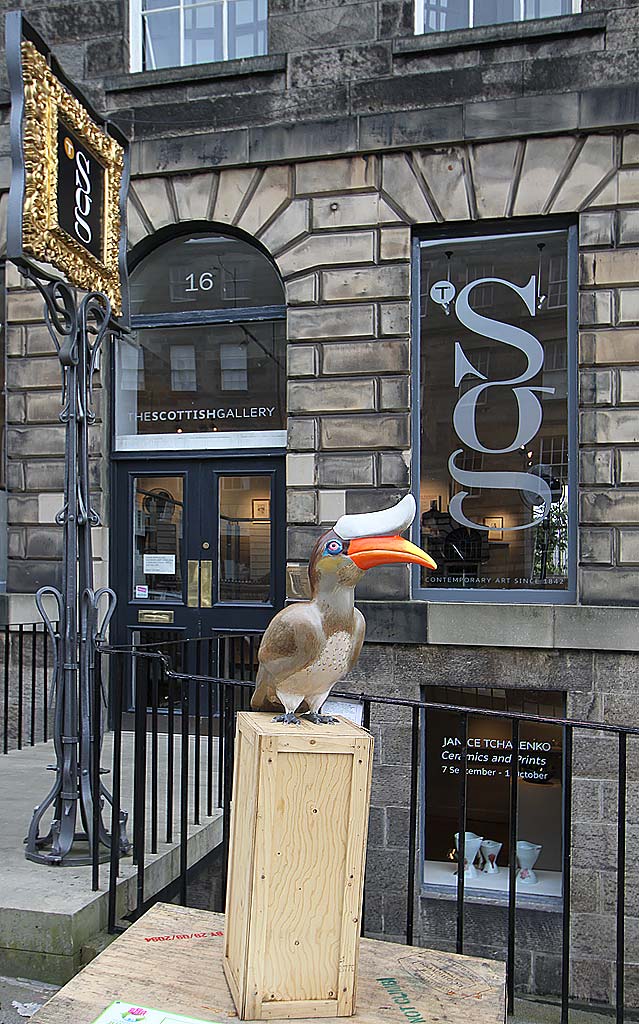 Jungle City Exhibition - Hornbill outside The Scottish Gallery, Dundas Street, New Town, Edinburgh  -  September 2011