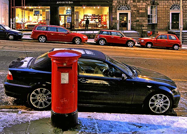 Dundas Street, Pillar Box and Cars  -  November 2010