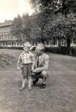 Alan Fentiman and his uncle Alex Hardie in Atholl Crescent Gardens, 1959/60