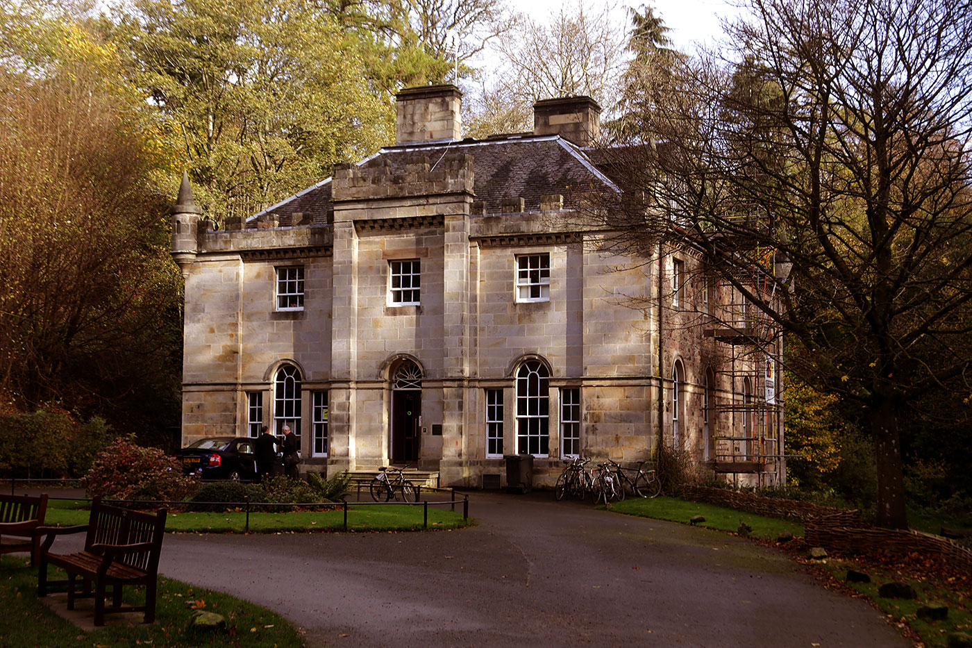 Looking NE towards Hermitage of Braid House, beside the Braid Burn