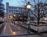 New Edinburgh University University Buildings and Lamp Posts in Bristo Square