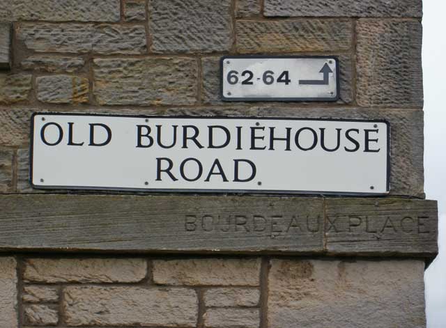 Burdiehouse  Bordeaux Place street sign