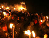 Burning a Wicker Effigy of a Rampant Lion at the top of Calton Hill, at the end of the Torchlight procession  -  December 29, 2008