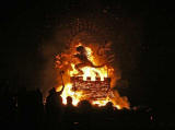 Burning a wicker effigy of a lion rampant on Calton Hill, at the end of the torchlight procession  -  December 29, 2008