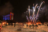 Fireworks on Calton Hill, following the torchlight Procession to mark the start of Edinburgh's New Year Celebrations  -  29 December 2005