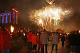 Fireworks on Calton Hill, following the torchlight Procession to mark the start of Edinburgh's New Year Celebrations  -  29 December 2005