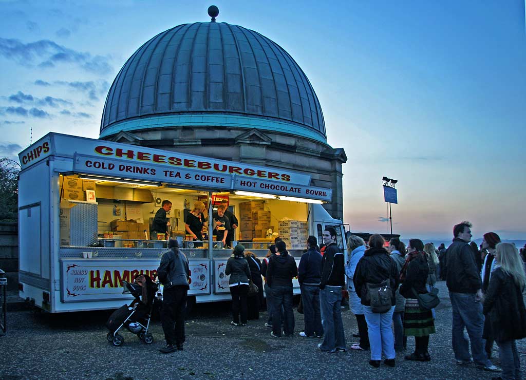 Snack Bar in front of the Observatory on Calton Hill - during the Beltane Festival on 30 April 2006