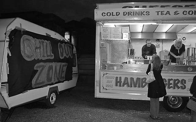 Snack Bar in front of the Observatory on Calton Hill - during the Beltane Festival on 30 April 2006