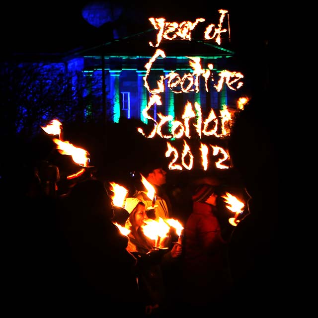 Photo taken at Calton Hill on the evening of the Torchlight Procession  -  December 30, 2011