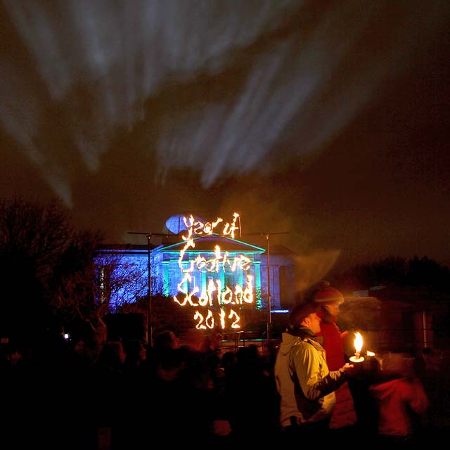 Photo taken at Calton Hill on the evening of the Torchlight Procession  -  December 30, 2011