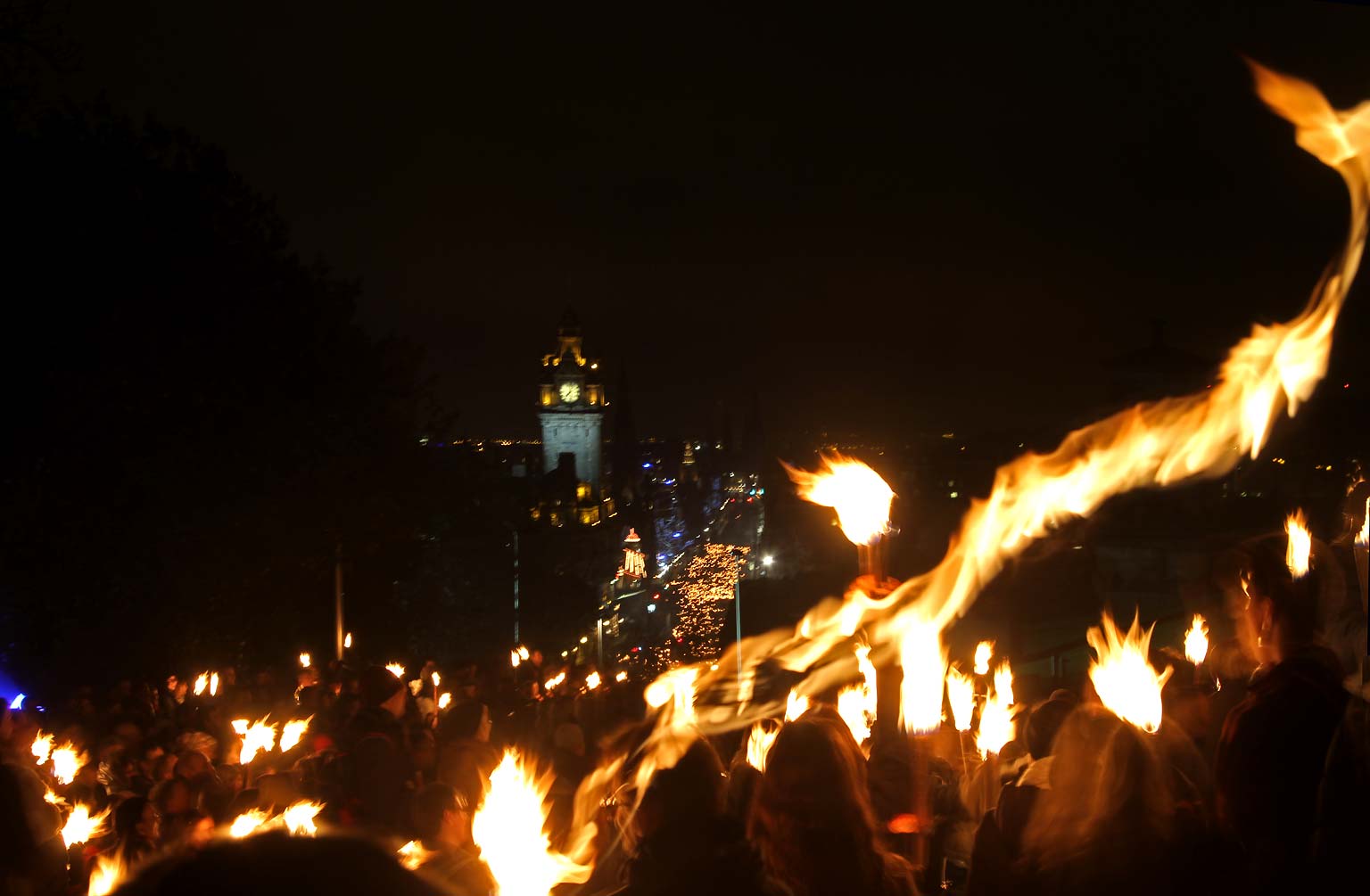 Photo taken at Calton Hill on the evening of the Torchlight Procession  -  December 30, 2011