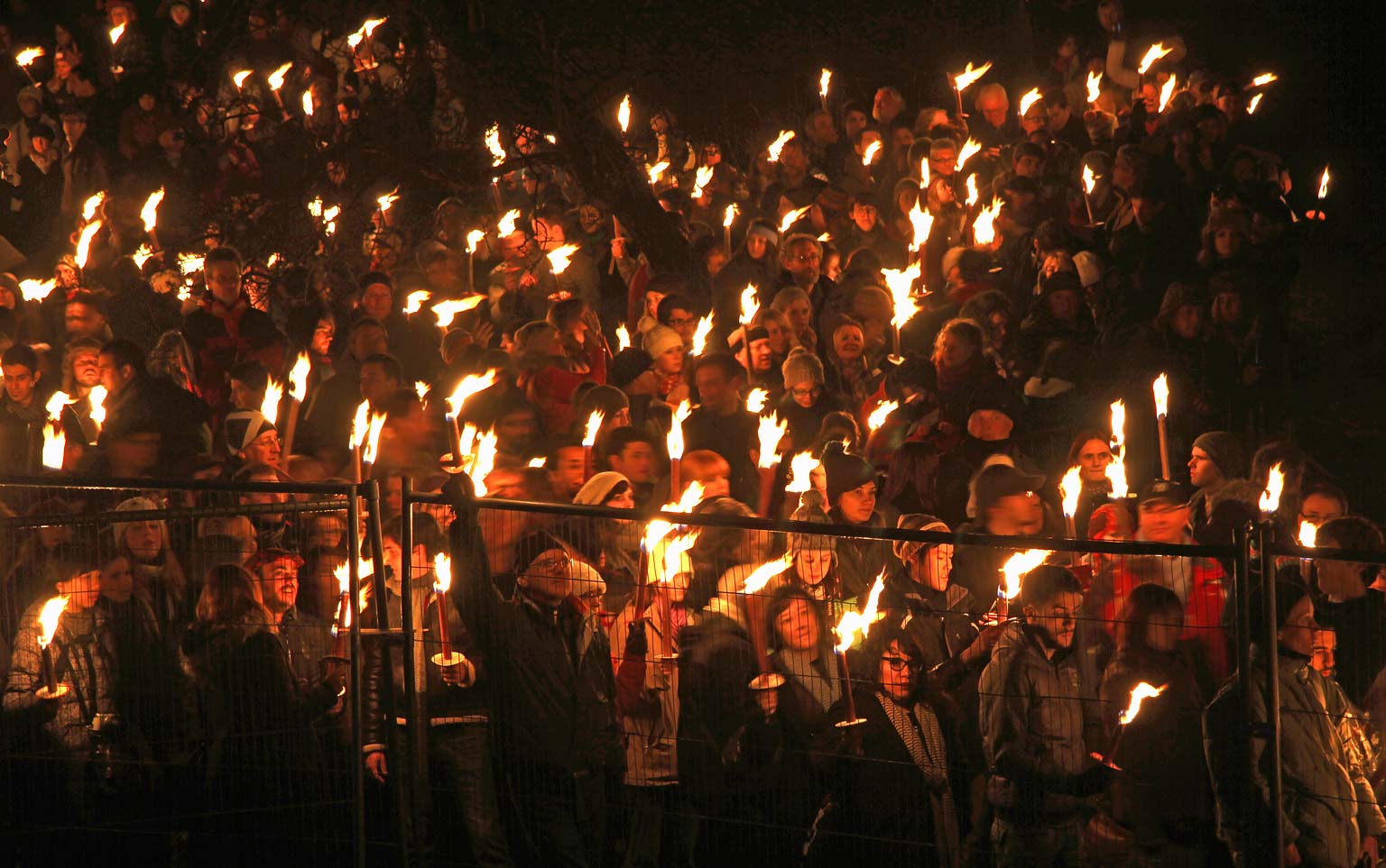 Photo taken at Calton Hill on the evening of the Torchlight Procession  -  December 30, 2011