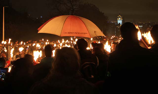 Photo taken at Calton Hill on the evening of the Torchlight Procession  -  December 30, 2011