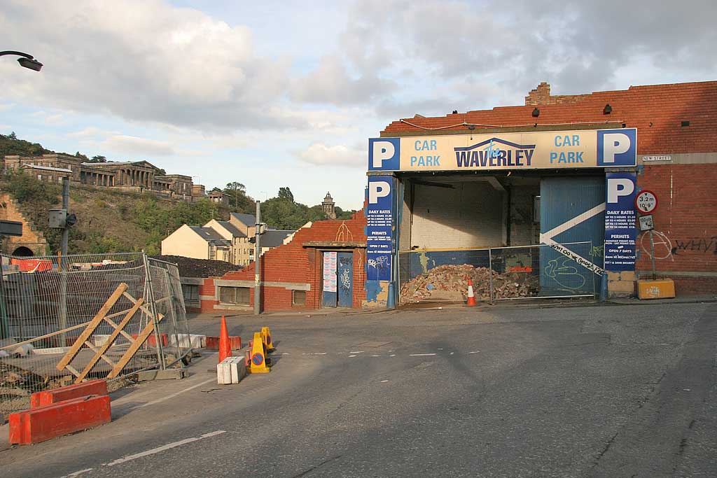 Demolition of the Eastern Scottish Bus Depot in New Street