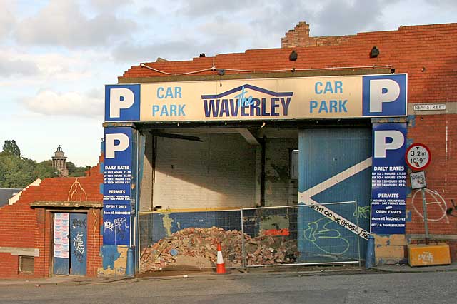 Demolition of the Eastern Scottish Bus Depot in New Street