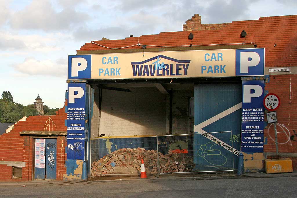 Demolition of the Eastern Scottish Bus Depot in New Street