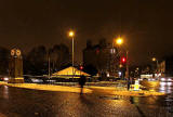 Canonmills Clock, and Looking to the NW along Inverleith Row from the junction with Brandon Terrace  -  Christmas Eve, 2009