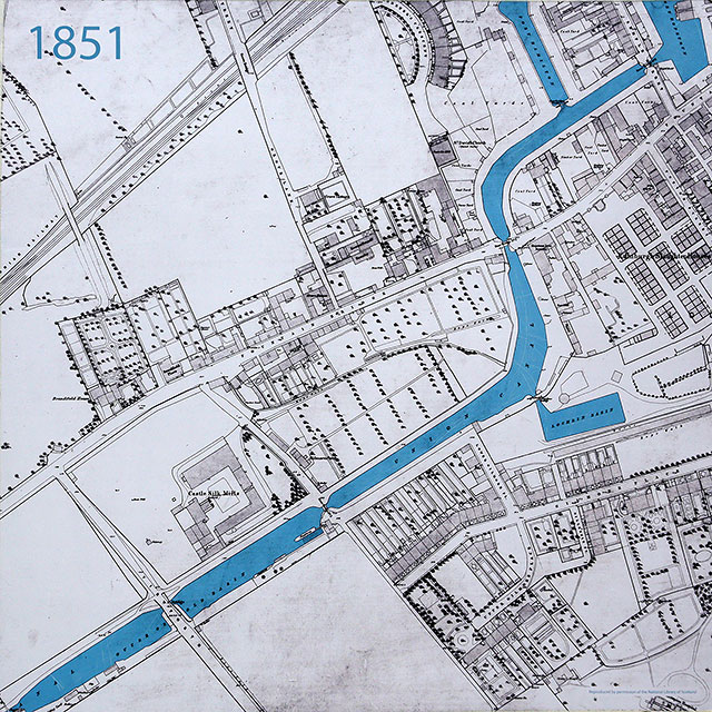 Map -  as part of an exhinbition displayed on  the Union Canal towpath at Fountainbridge, Edinburgh  -  October 2014