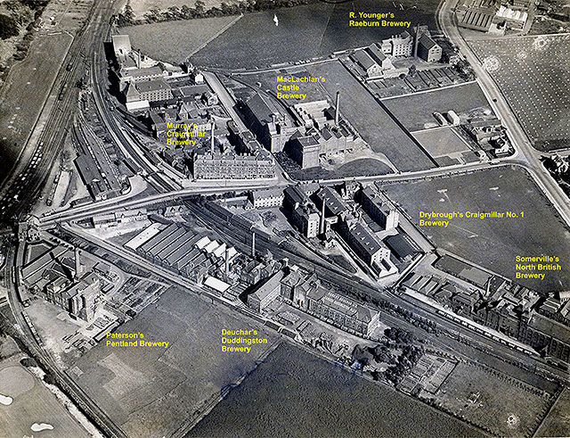 Craigmillar Aerial Photos - pre-1930s - Breweries, Roads and Railways