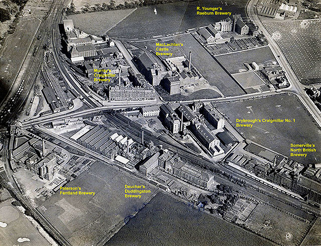 Craigmillar Aerial Photos  -  pre-1930s  -  Breweries, Roads and Railways