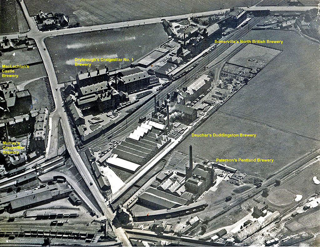 Craigmillar Aerial Photos  -  pre-1930s  -  Breweries, Roads and Railways