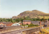 The view from 15 Station Road, Craigmillar, looking towards Arthur's Seat, Holyrood Park, Edinburgh