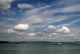 Clouds over Cramond Island and ferry  -  July 2009