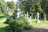 VIew of part of Dean Cemetery  from the grounds of Dean Gallery