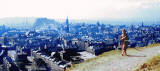 Looking out to Edinburgh Castle and down on Dumbiedykes from Salisbury Crags - 1961