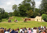A scene from 'The Life of Jesus Christ' - a play presented at Dundas Castle  -  The Three Kings arrive outside the Stable and the Inn