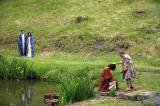 A scene from 'The Life of Jesus Christ' - a play presented at Dundas Castle  -  John the Baptist baptises Jesus at the River Jordan